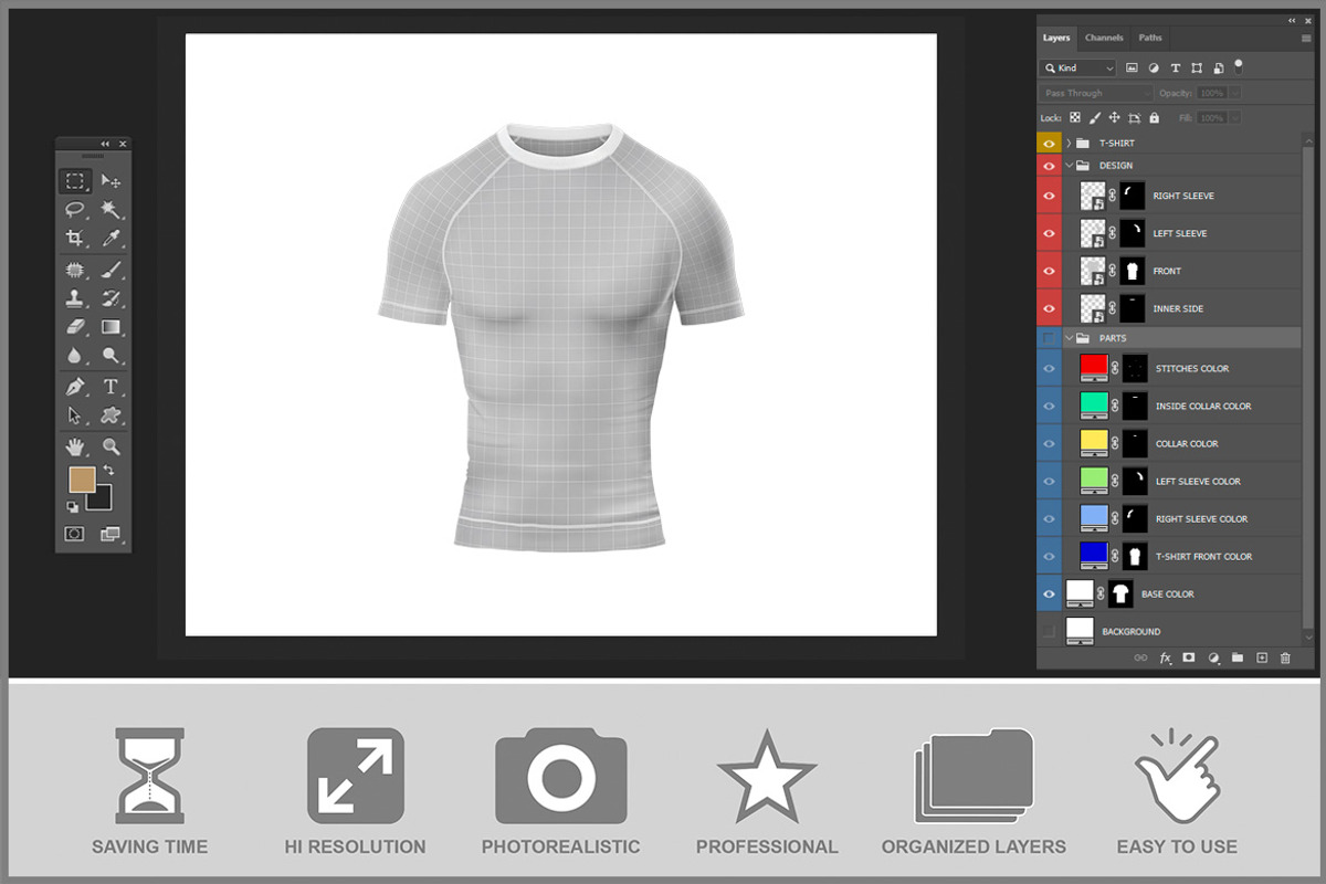 Short Sleeve Compression T-Shirt PSD, a Shirt Mockup by Bruno's Shop