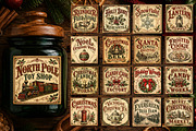 Vintage Christmas Labels Bundle PNG, a Seasonal Illustration by CreationArt (Thumbnail 1 of 3)