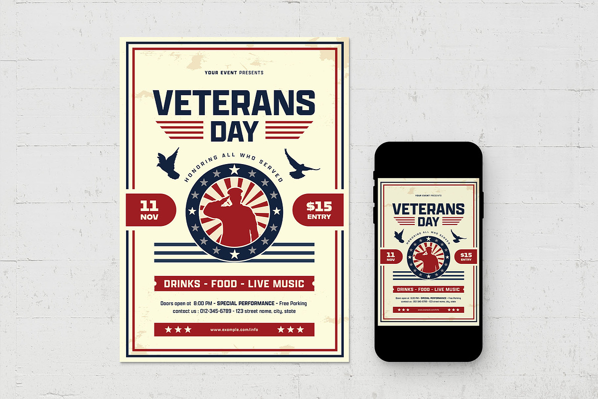 Veterans Day Flyer Template, a Flyer Template by BrandPacks (Photo 2 of 5)