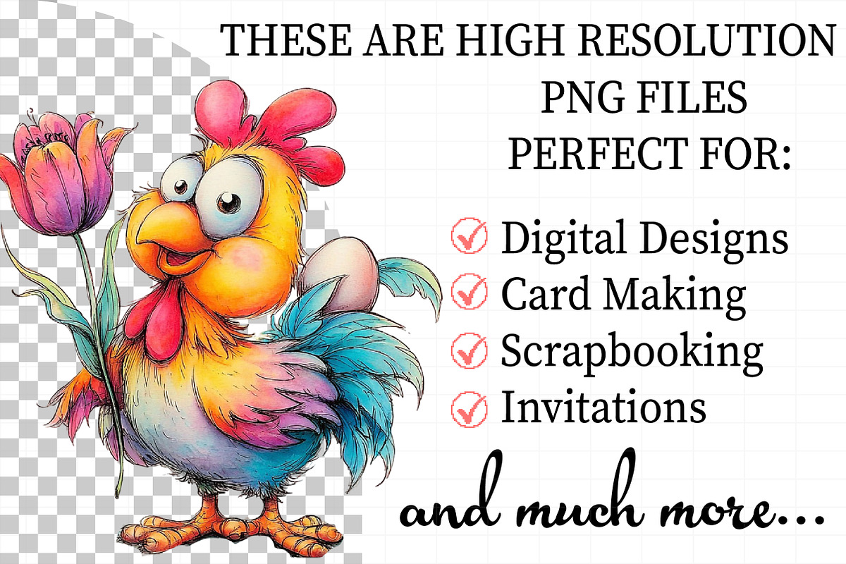 Floral Chicken Easter Hen Clipart, an Illustration by Daily.Designs (Photo 2 of 8)