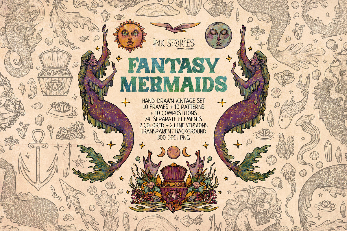 Enchanted Sea Bundle Fantasy Marine, an Animal Illustration by Ink Stories (Photo 2 of 54)
