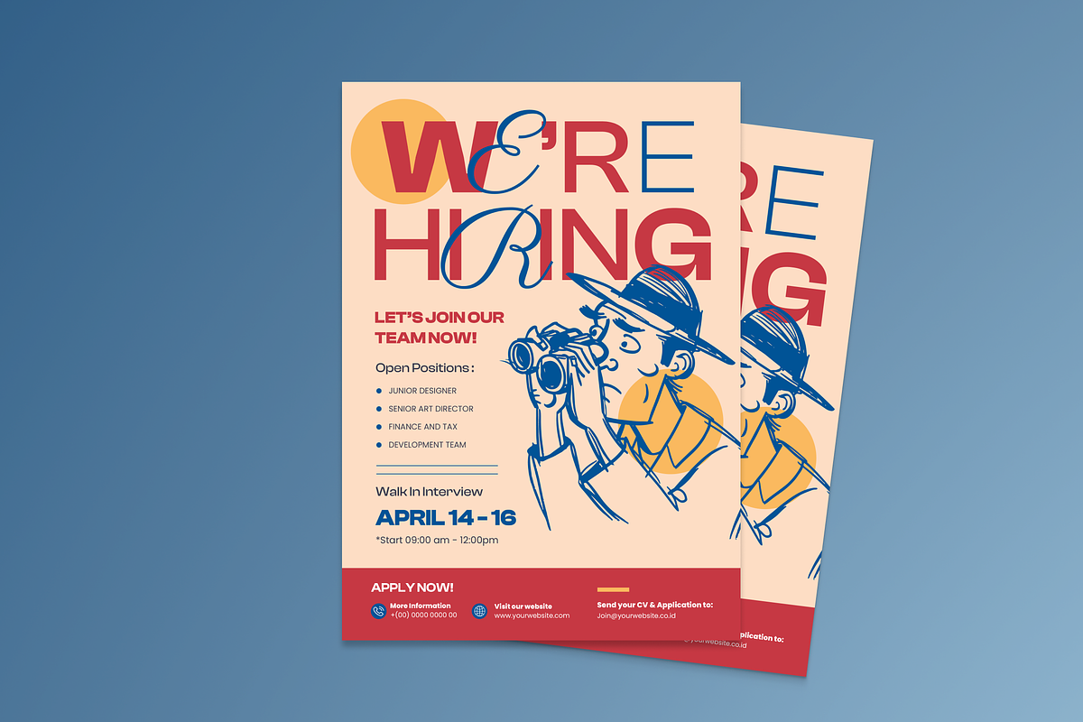 Job Hiring Flyer, a Flyer Template by MMPixelCraft (Photo 1 of 5)