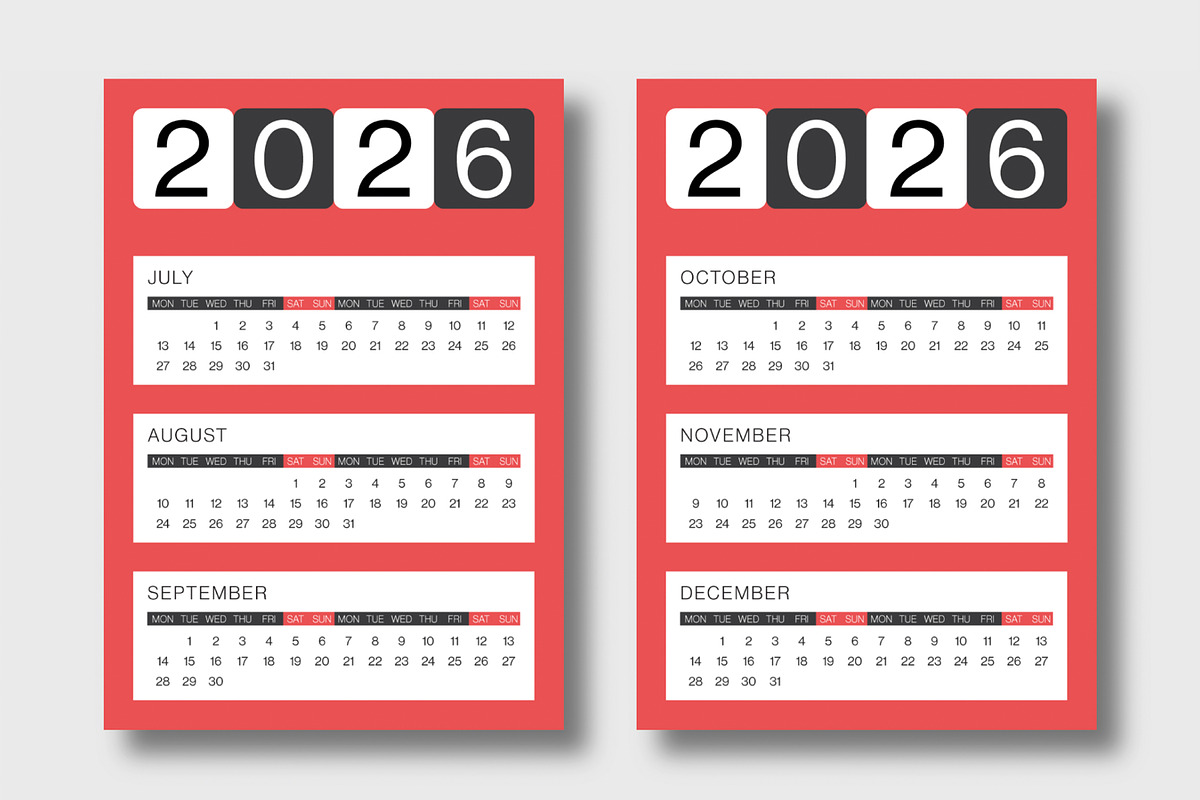 Modern 2026 Wall Calendar Design, a Print Template by MightyDesign (Photo 3 of 6)