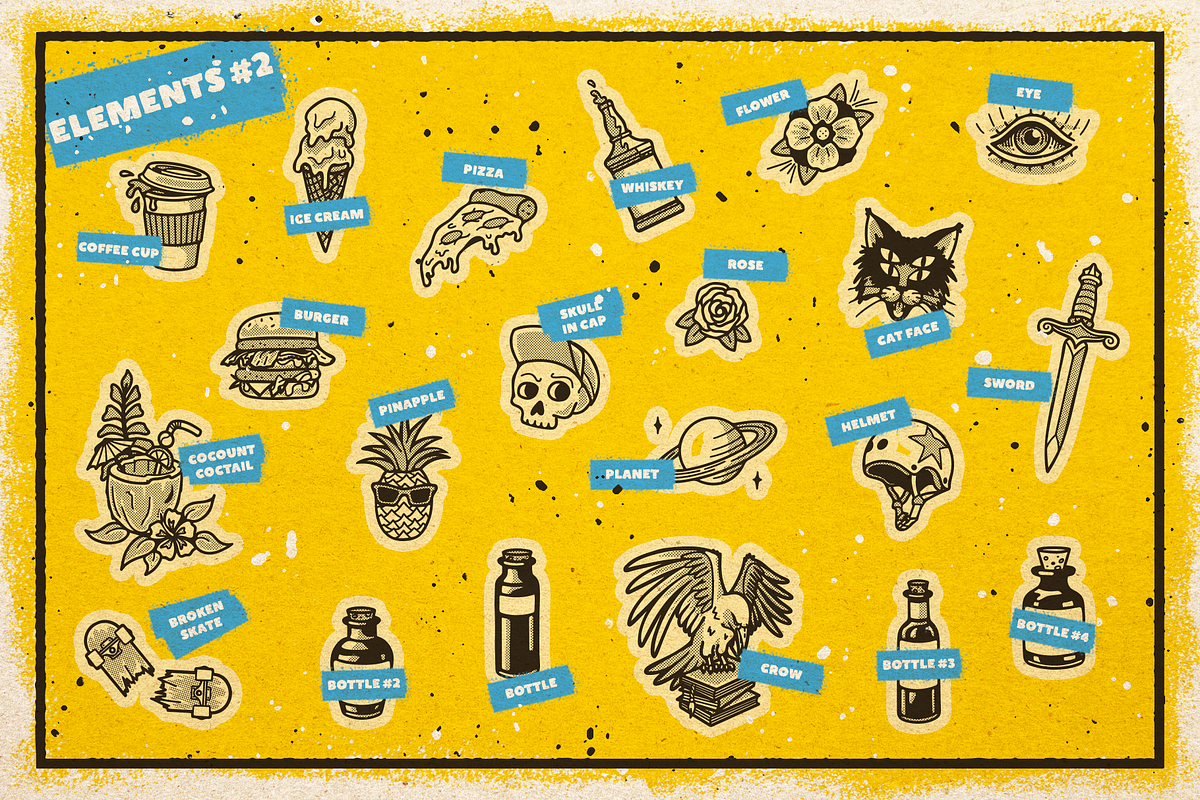 Old School Illustration Set, an Object Illustration by Vintage Voyage Supply (Photo 12 of 14)