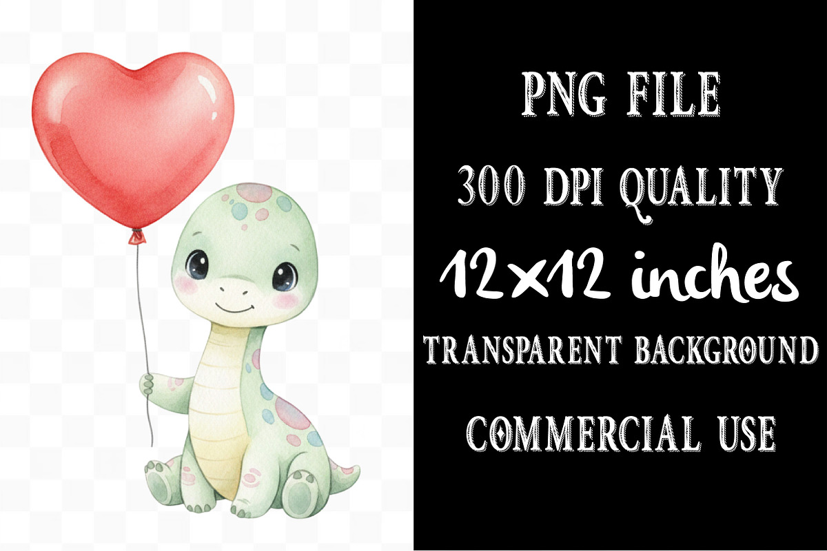 Adorable Baby Dino Watercolor, an Illustration by Designking (Photo 4 of 5)