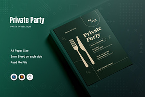 Private Party Invitation, an Invitation Template by Fannan Studio