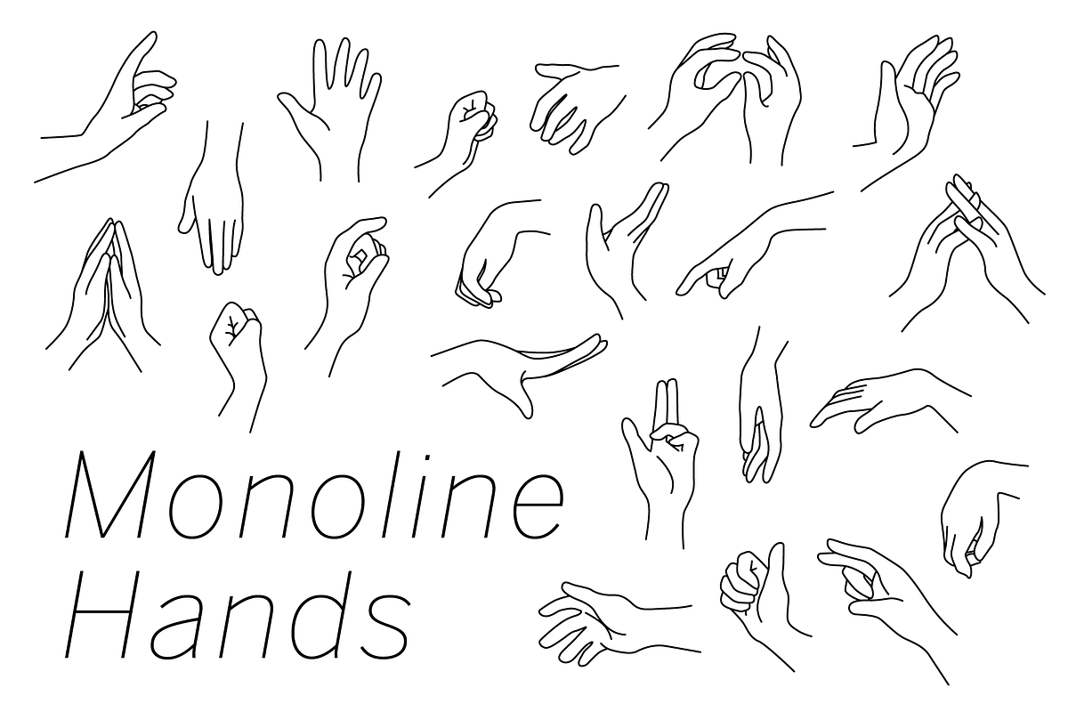 MONOLINE HANDS, an Outline Icon by Britt & Kit (Photo 1 of 4)