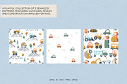 Cute Cars Kids Vector Patterns, a Pattern Graphic by Irina Ostapenko (Thumbnail 2 of 5)