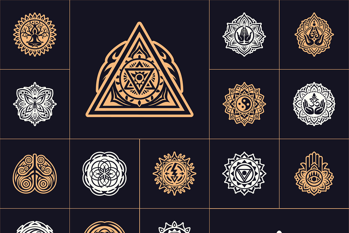 Yoga Symbols Vector Art Set, a Healthcare Illustration by Creative Stall (Photo 8 of 10)