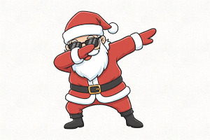 Dabbing Christmas Santa PNG, an Illustration by CraftArtStudio