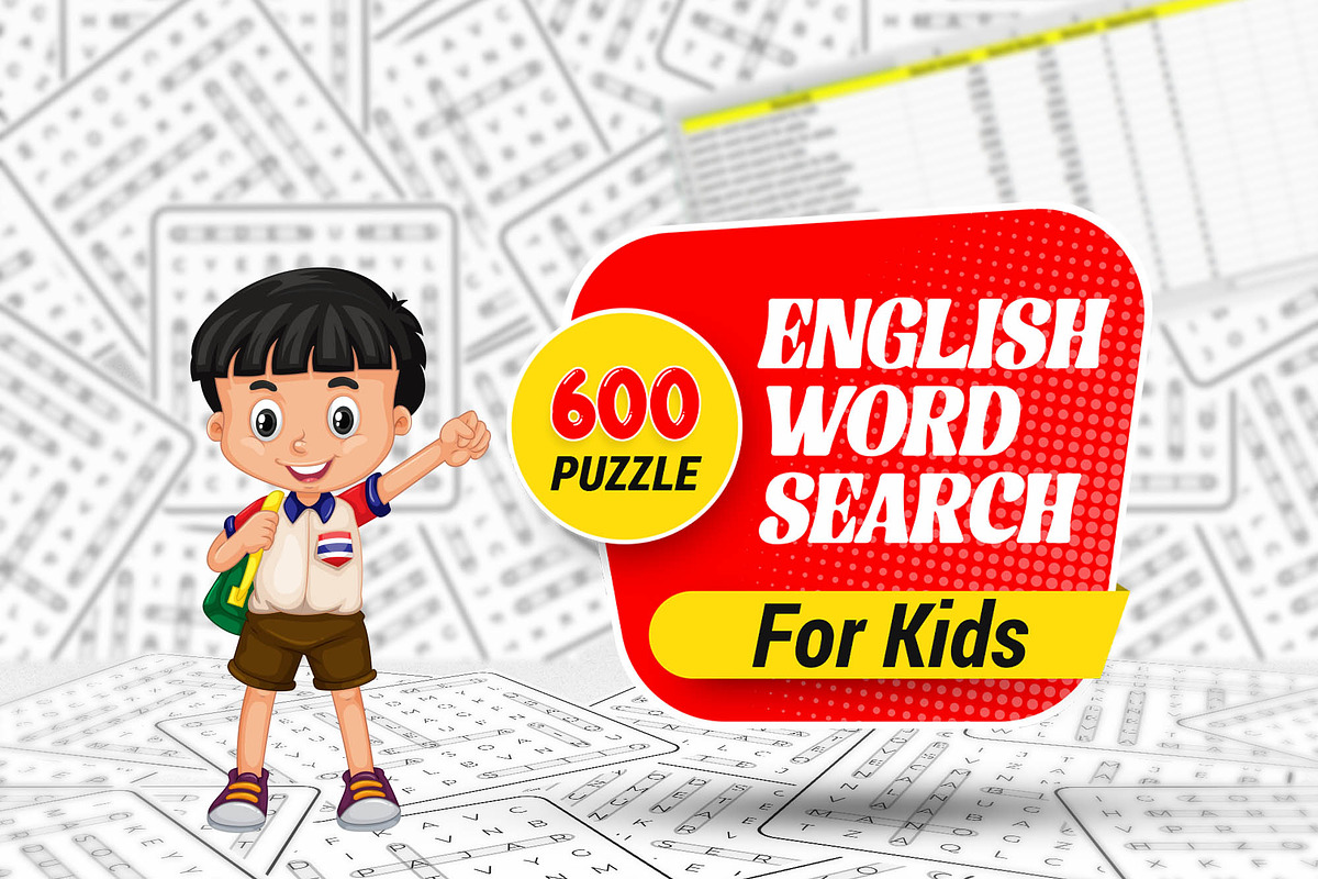 English Word Search Puzzles for Kids, a Print Template by Graphic Template (Photo 3 of 3)
