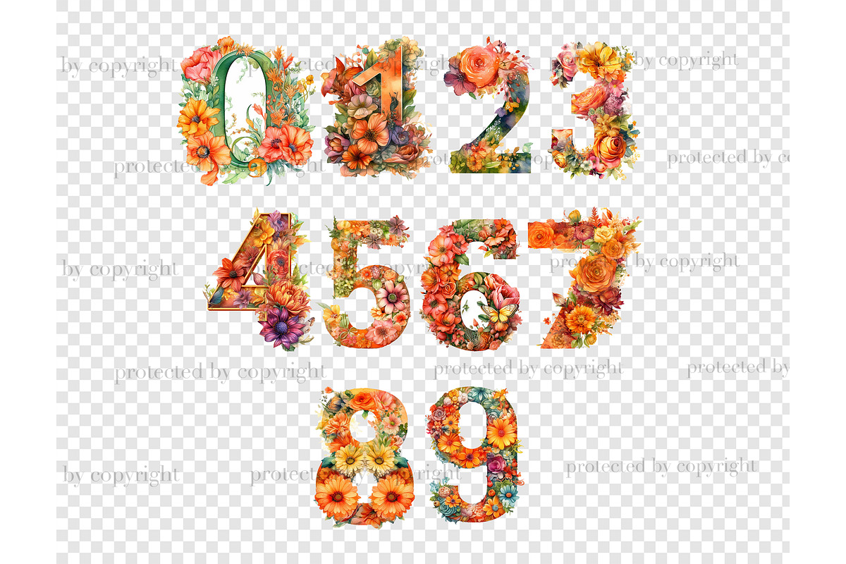 Alphabet Flowers Clipart, an Education Illustration by GlamArtZhanna (Photo 7 of 7)