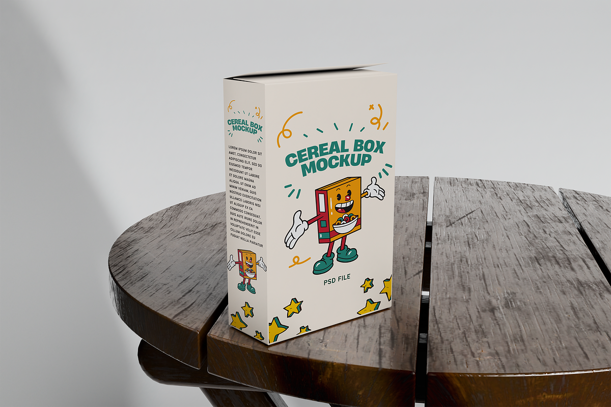 Cereal Box Mockup, a Packaging Mockup by xavier_studio (Photo 5 of 5)