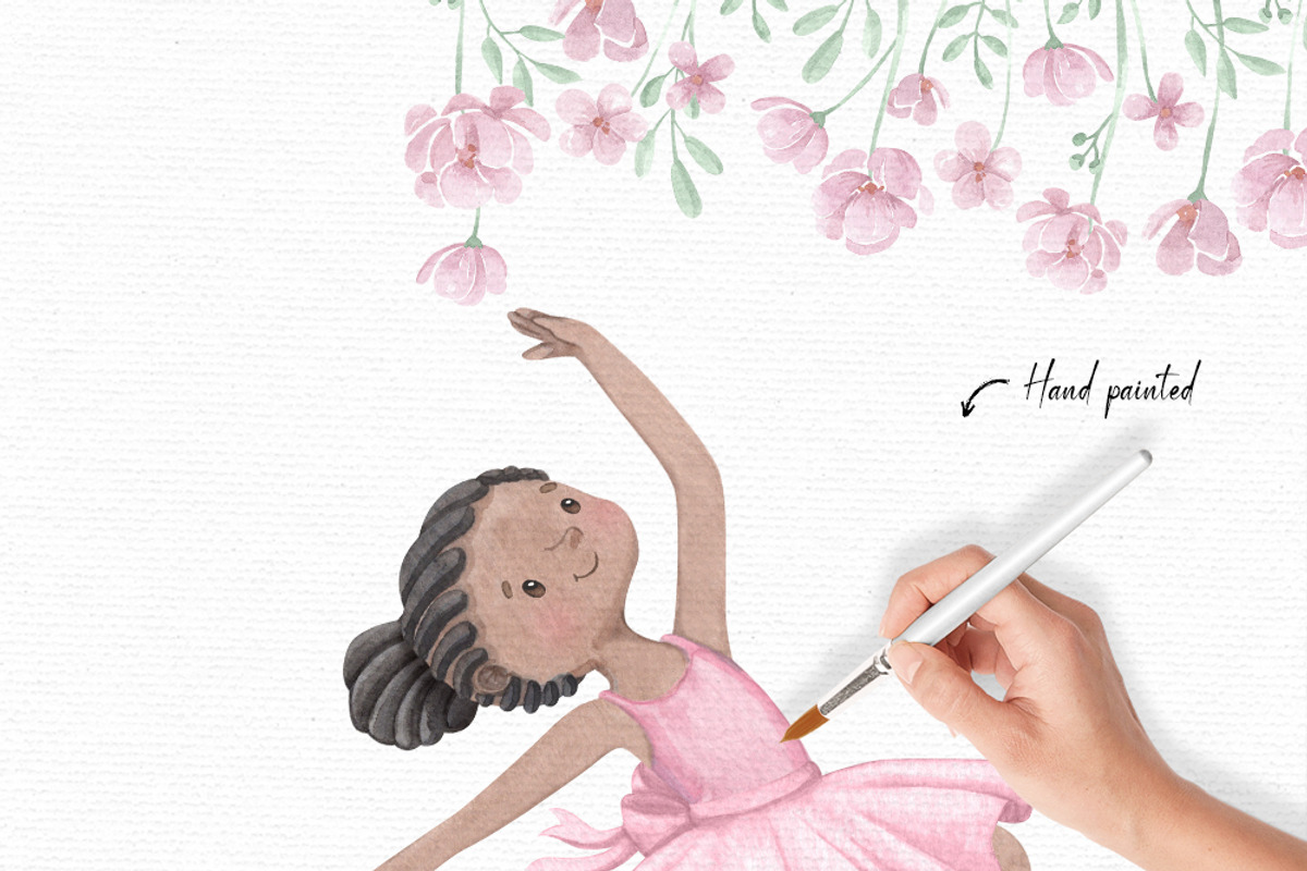 Cute Ballerina Watercolor Clipart, an Illustration by Gau Silva Studio (Photo 4 of 5)