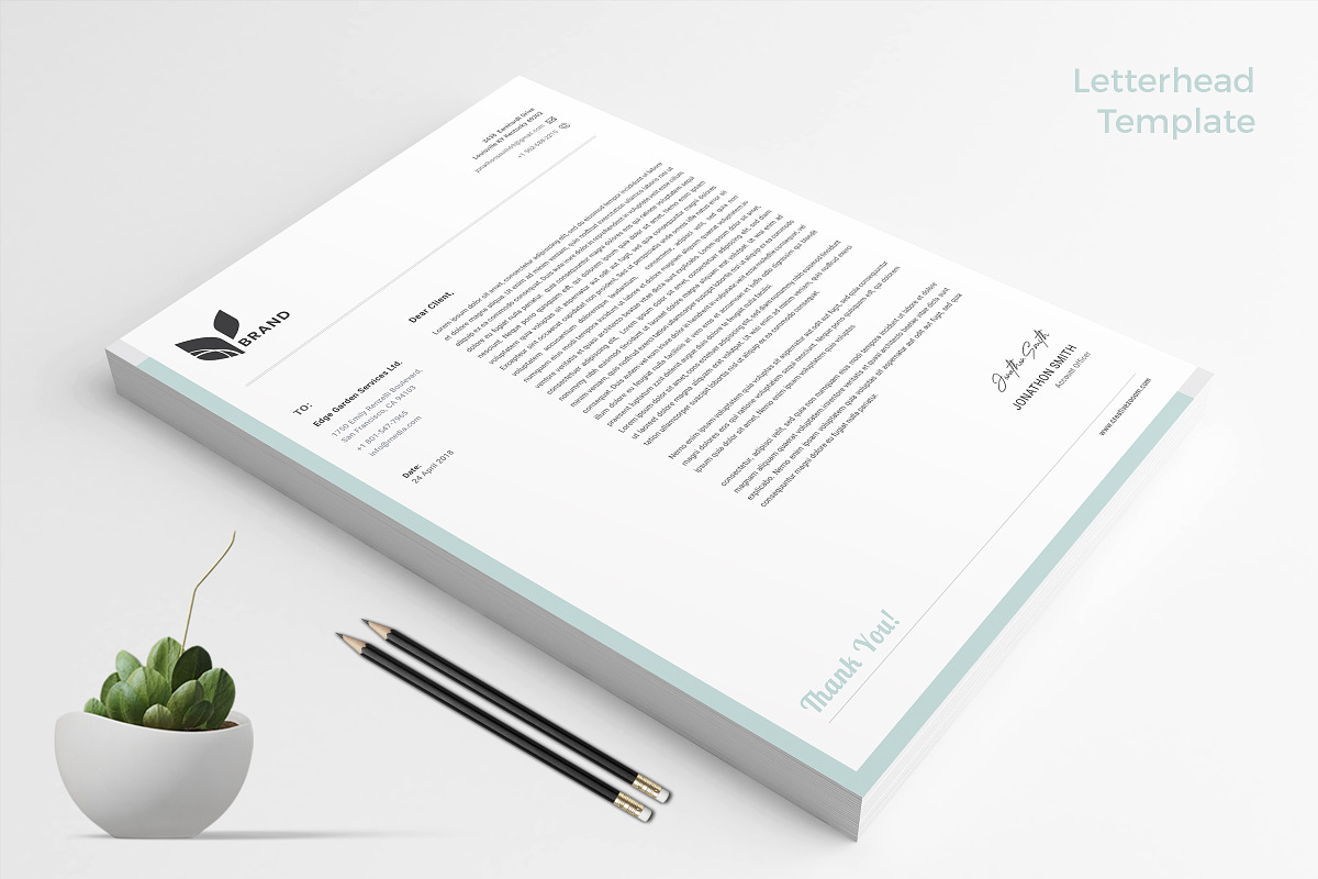 Minimalist Invoice with Letterhead, a Stationery Template by CreativeZoom (Photo 4 of 4)