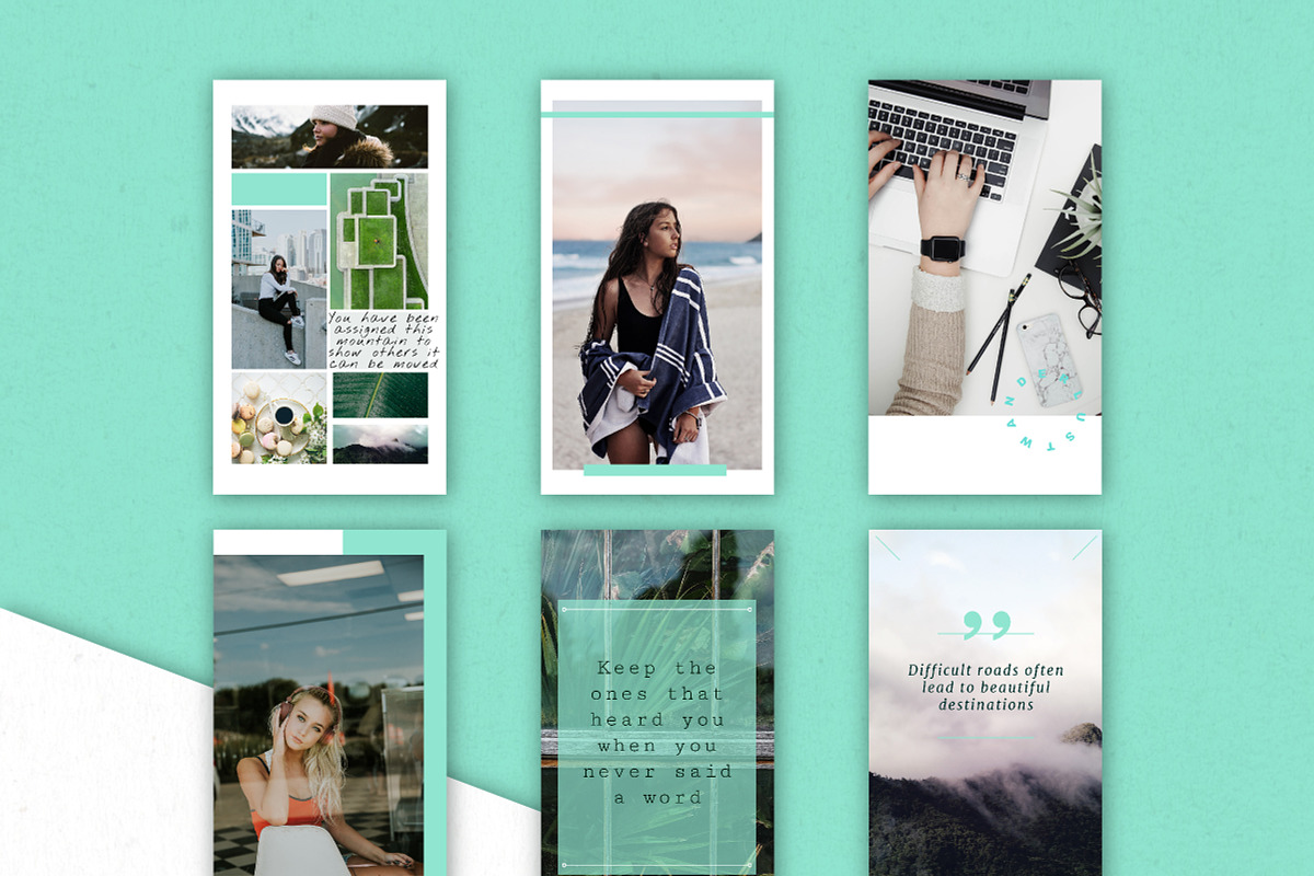 Mint | Instagram + stories templates, a Social Media Template by Nassiie (Photo 5 of 6)