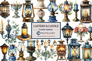 Vintage Lantern & Candle Clipart PNG, an Illustration by Pixels.Craft (Thumbnail 1 of 8)