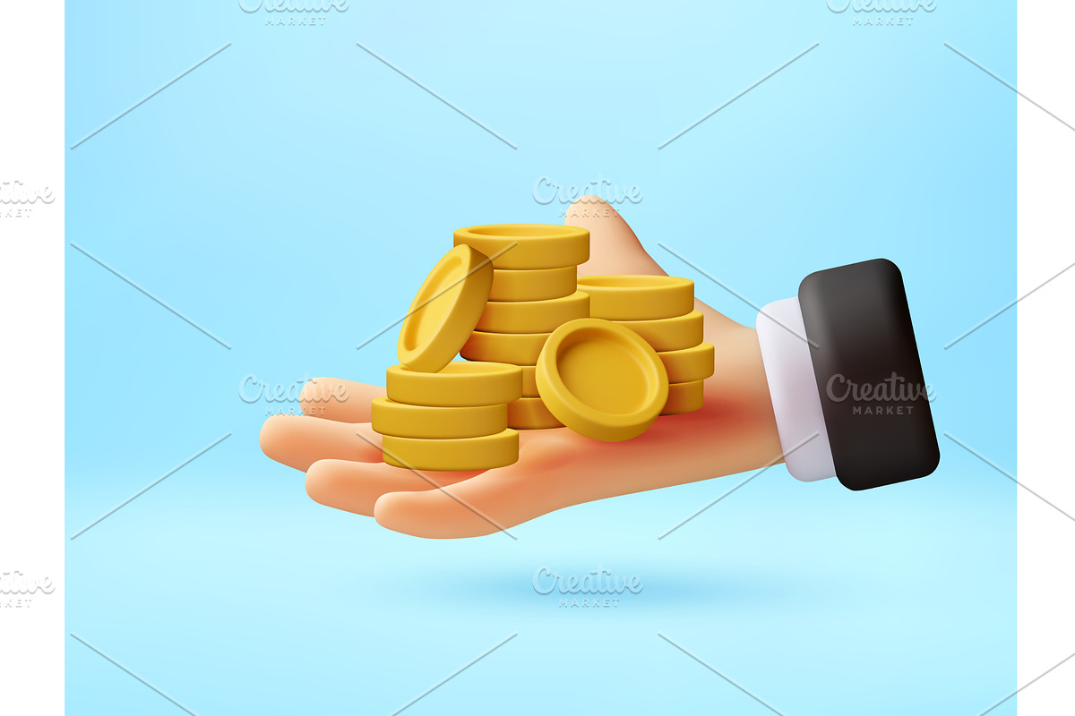 3d hand of businessman holding, an Object Illustration by Abscent