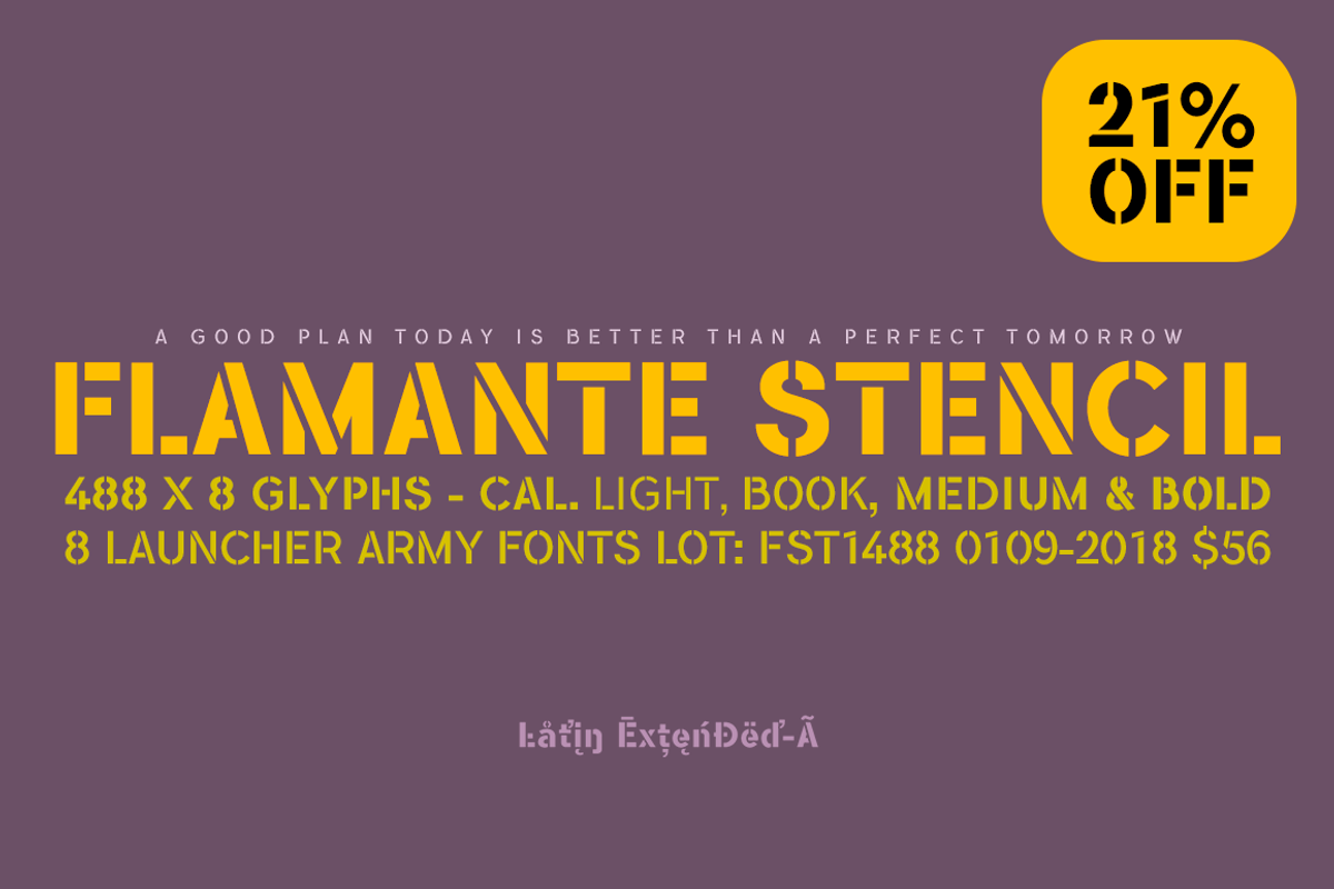Flamante Stencil -4 fonts- preview 2