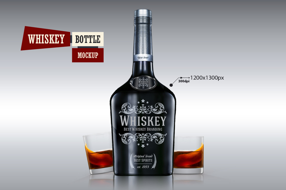 Whiskey Bottle - Mockup, an Advertising Mockup by VectorMedia