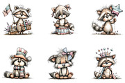Patriotic Raccoon PNG Clipart, a Seasonal Illustration by CreationArt (Thumbnail 4 of 5)