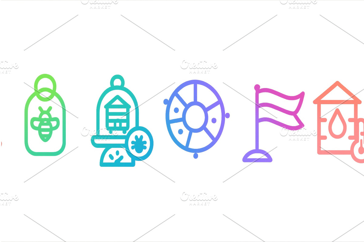 Colorful icons representing various, an Illustration by ZinetroN