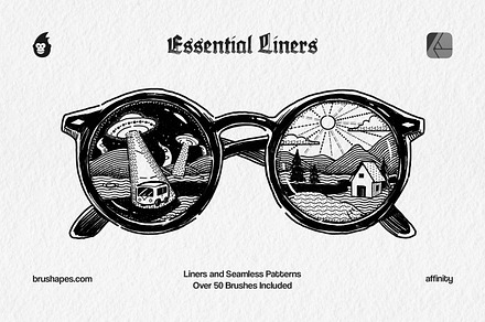 Affinity Essential Liner Brushes, a Brush Add-On by brushapes.com