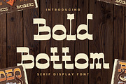 Bold Bottom - Western Serif Font, a Slab Serif Font by Imoodev (Thumbnail 1 of 5)