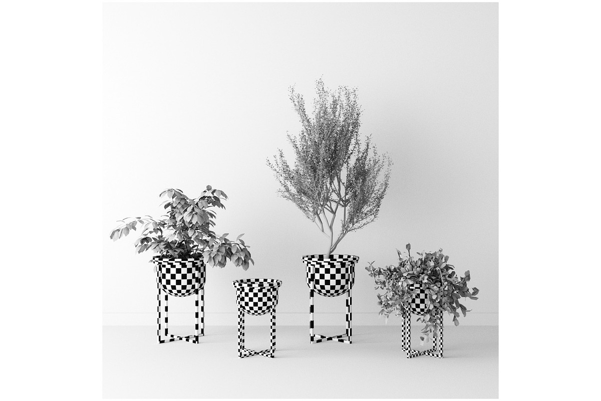 Interior Plants Trio, a Furniture 3D Model by 3DCargo (Photo 9 of 9)