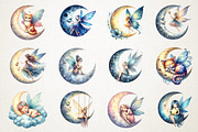 Fairy Moon Clipart, an Illustration by RobertsArt (Thumbnail 2 of 7)