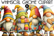 Whimsical Gnome Clipart, an Illustration by DreamArtGraphic (Thumbnail 1 of 5)
