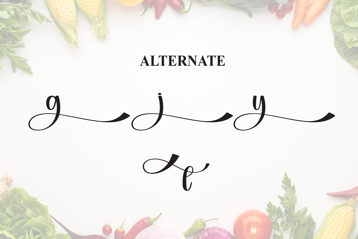 Vegetable | Script Font, a Handwritten Font by Scratchones (Photo 8 of 9)