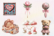 Pink Baby Girl Nursery Clipart, an Illustration by CreationArt (Thumbnail 8 of 9)
