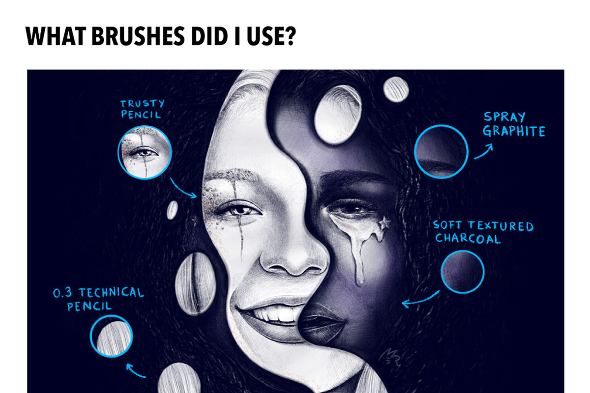 25 Graphite Affinity Brushes, a Brush Add-On by Riveros Illustration (Photo 7 of 10)