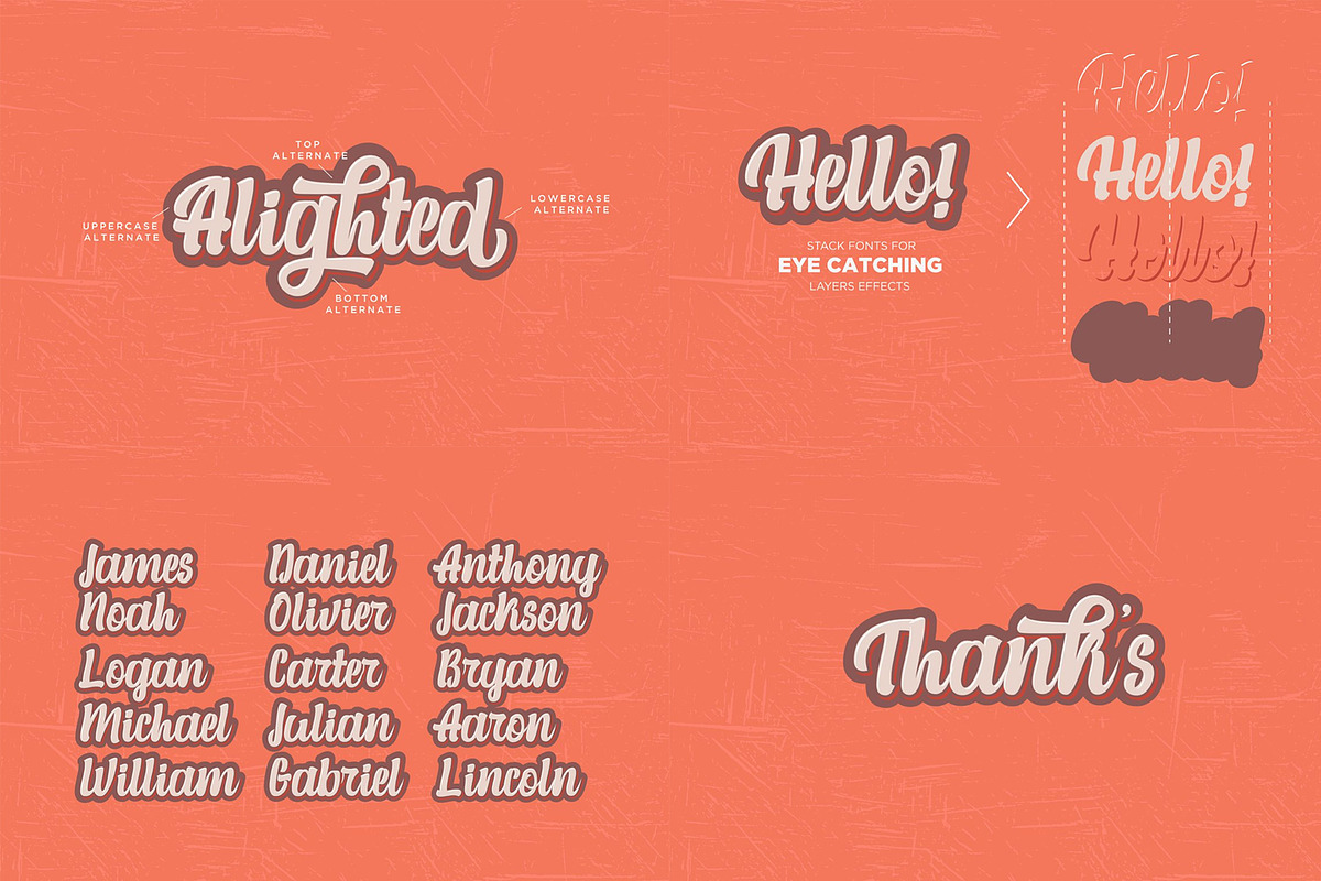 Alexandria Script Layered Fonts, a Script Font by Debut Studio (Photo 15 of 15)