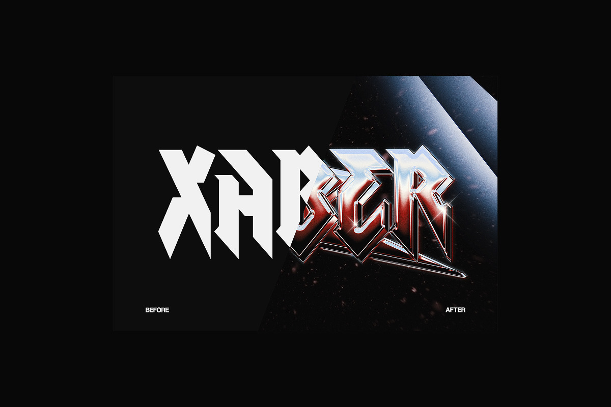 Chrome Text Effect Pack, a Layer Style Add-On by Matsero (Photo 2 of 4)