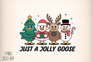 Funny Christmas Just a Jolly Goose, an Illustration by Daily.Designs