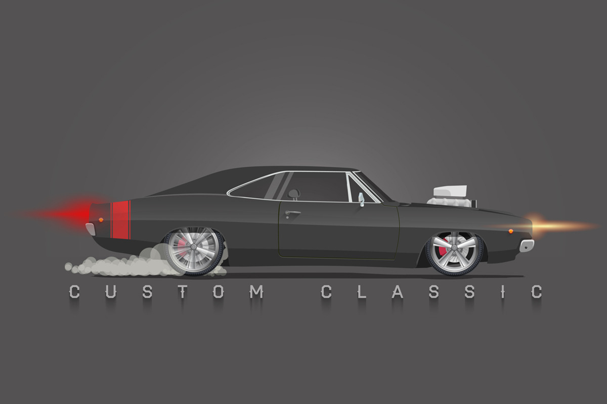Custom Classic Car., a Transportation Illustration by Crafter