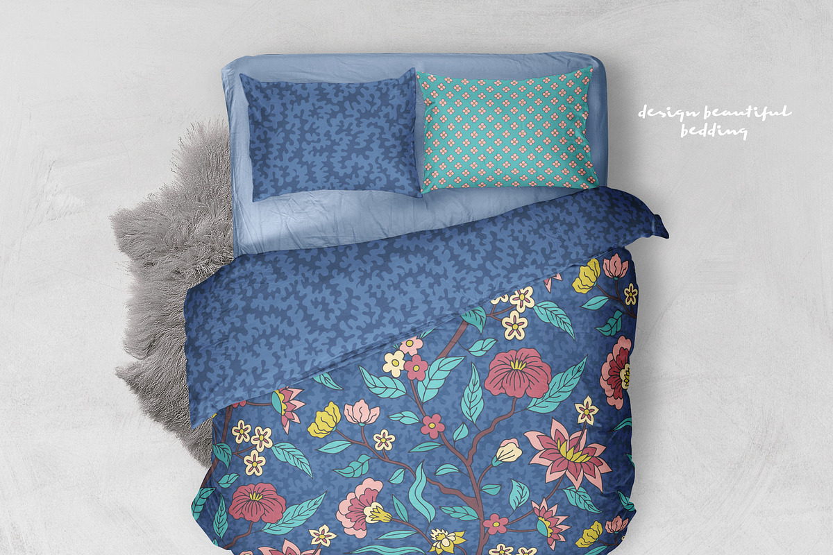 Persian Blue Chintz Floral Patterns, a Pattern Graphic by Rose Design (Photo 7 of 7)