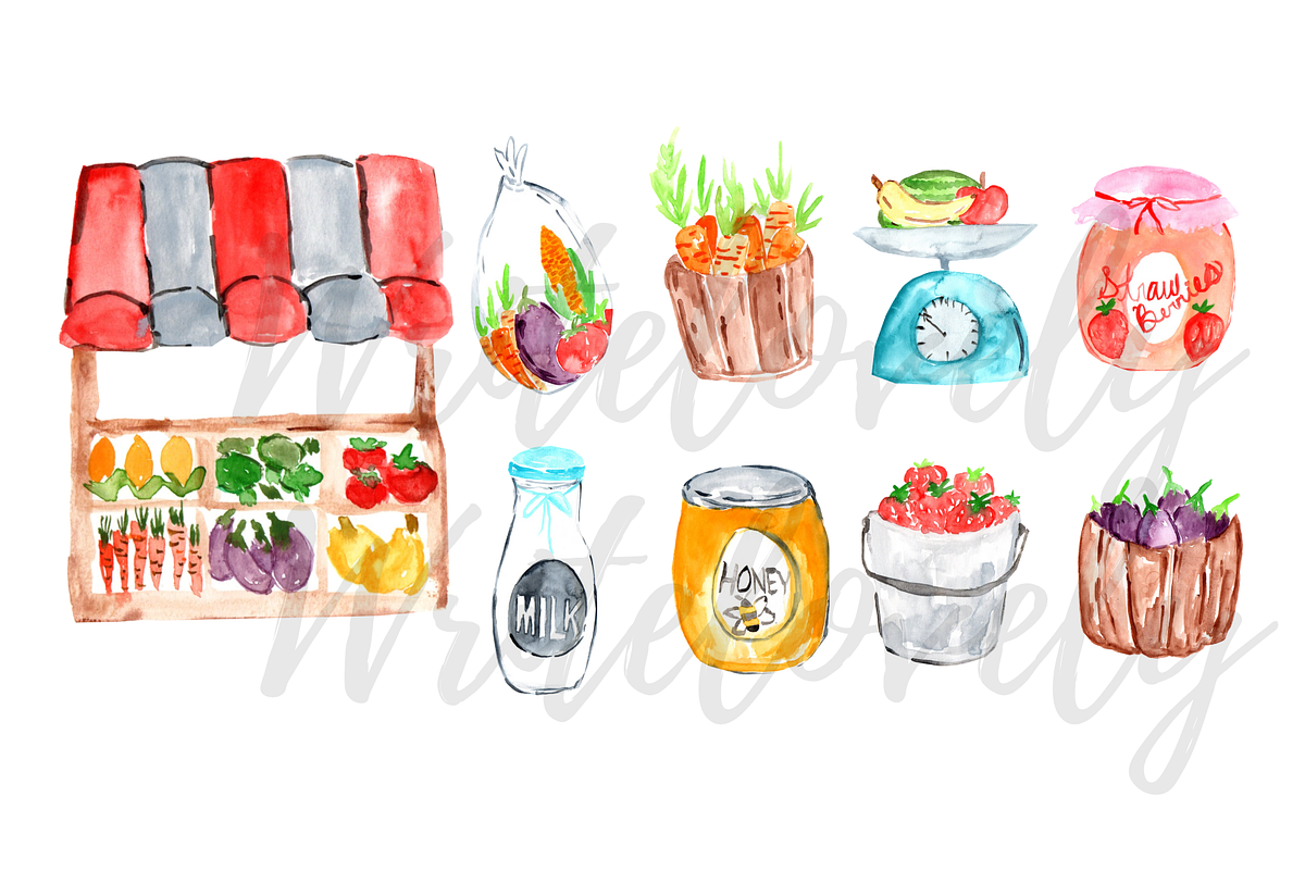 Farmers Market Clipart, an Illustration by Writelovely (Photo 2 of 2)