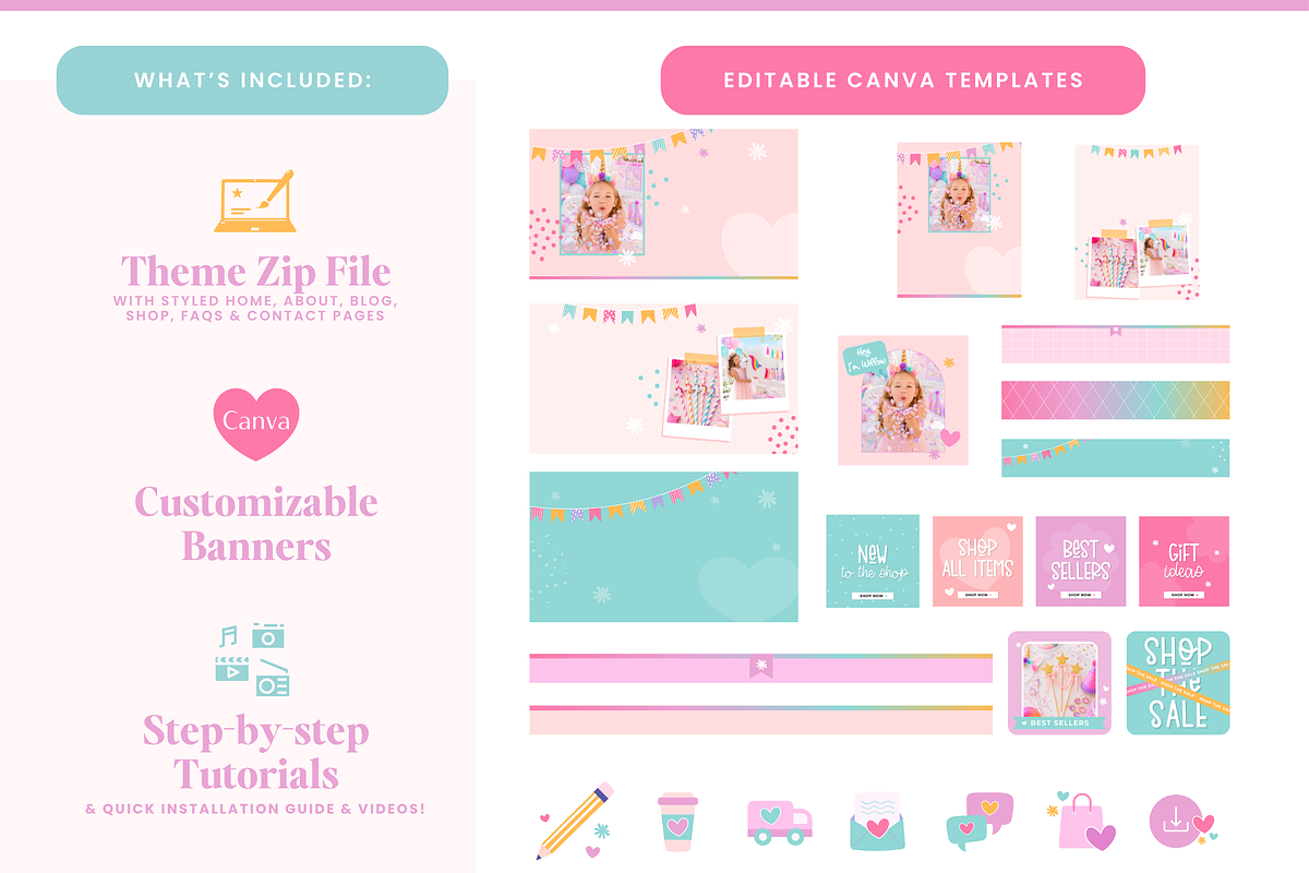 Colorful Rainbow Party Shopify Theme, a Shopify Template by Macarons and Mimosas (Photo 5 of 9)