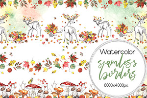 Autumn. Watercolor & Graphic Set