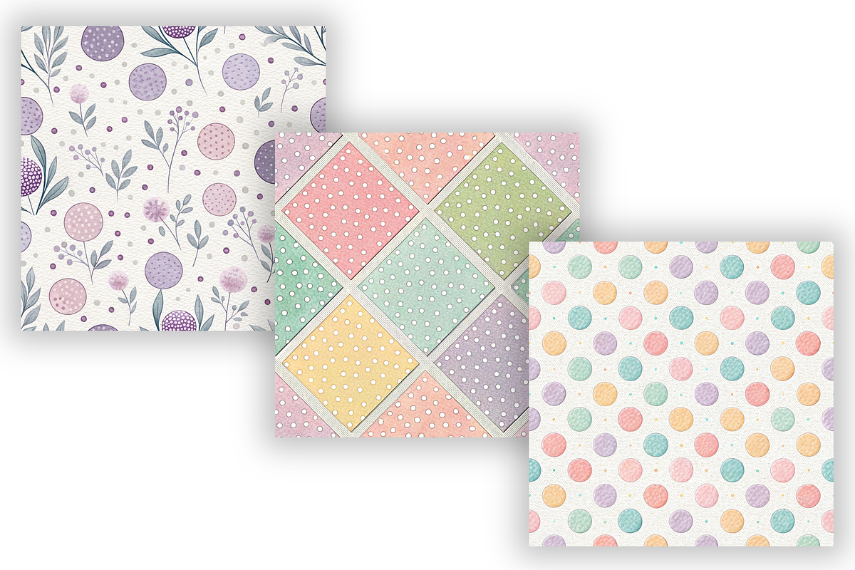Happy Dots Pastel Digital Paper, a Pattern Graphic by FloridPrintables (Photo 3 of 9)