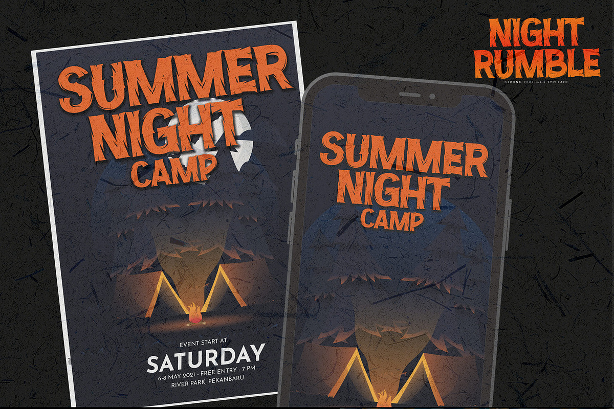 NIGHT RUMBLE - Strong Textured Typef, a Font by Gassstype (Photo 3 of 8)