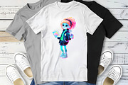 Cute Alien Kawaii Girls Clipart-3, an Illustration by Wow Magic (Thumbnail 4 of 4)