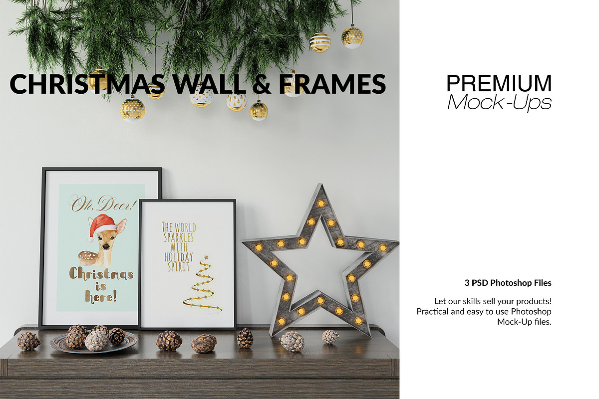 Christmas Frames & Wallpaper Mockups, a Product Mockup by mock-ups (Photo 1 of 16)