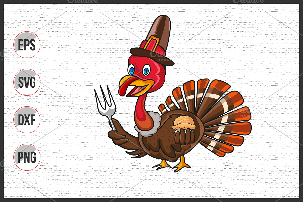 Thanksgiving turkey illustration art, a Food Illustration by Uniquesvg99 (Photo 2 of 5)