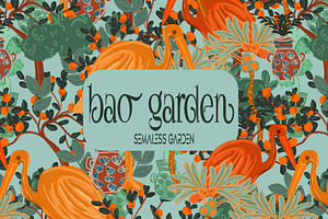 Chinoiserie jungle birds pattern