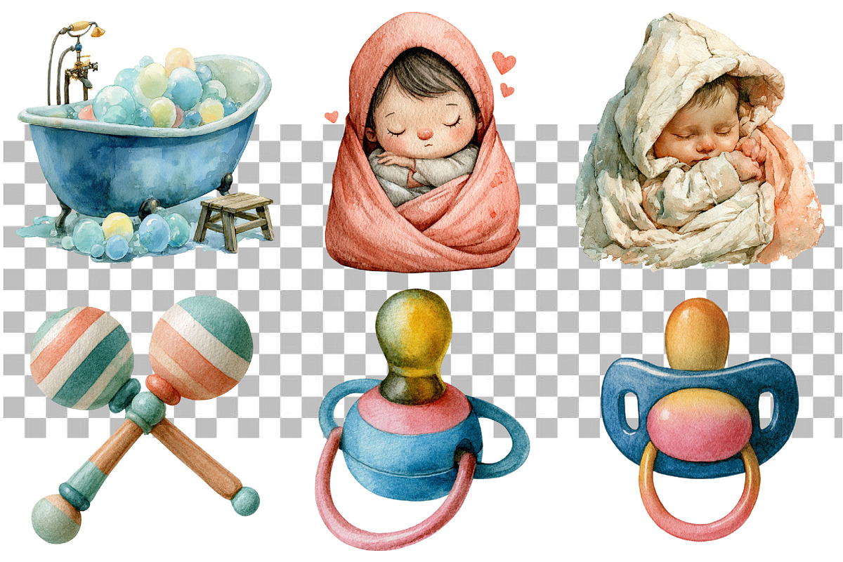 Mom & Baby Clipart Set, a Seasonal Illustration by Daily.Designs (Photo 3 of 3)