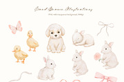 Cottage spring watercolor animals, a Decorative Illustration by ElenaPlatovaArt (Thumbnail 3 of 20)